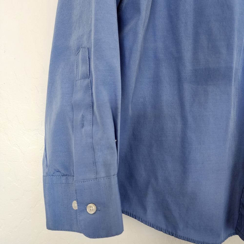 Beverly Hills Polo Club Men's Large Blue Dress Shirt Button Front Long Sleeve - Picture 4 of 10